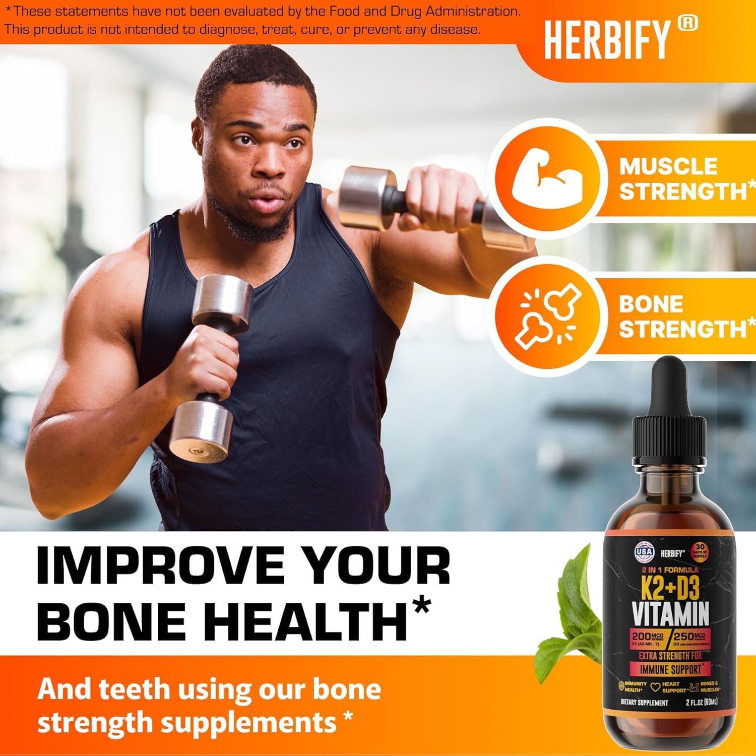 Vitamin D3 K2 Drops – Liquid Vitamins for Women, Men & Teen - Bone Strength Supplements - D3 K2 Mt Vitamins for Immune Support & Heart Health - Vitamin D3 10000 Iu Liquid K2 Drops – 2 oz - Image 3