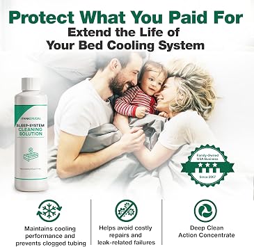 Think Crucial 30x Uses Sleep System Cleaner Compatible with Chilipad, Chili Sleep Dock Pro, OOLER & Cube Cooling Pad Systems Bed Cooling Pad Monthly Maintenance Concentrated Solution 6oz