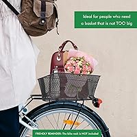 Vista 3 de Cesta de bicicleta trasera, [instalación sin herramientas], cesta de bicicleta para mascotas para estante trasero de carga, con cubierta