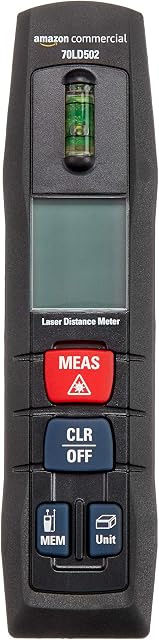AmazonCommercial Laser 50m Distance Meter with level vial, Fast Measurement Ability of Outdoor Space