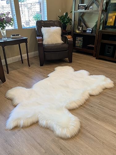 Miniatura 2 de LAMBZY Alfombra de oso de oveja sintética, súper suave, hipoalergénica, sedosa, para sala de estar, habitación de los niños, sofá (2 x 3 pies,