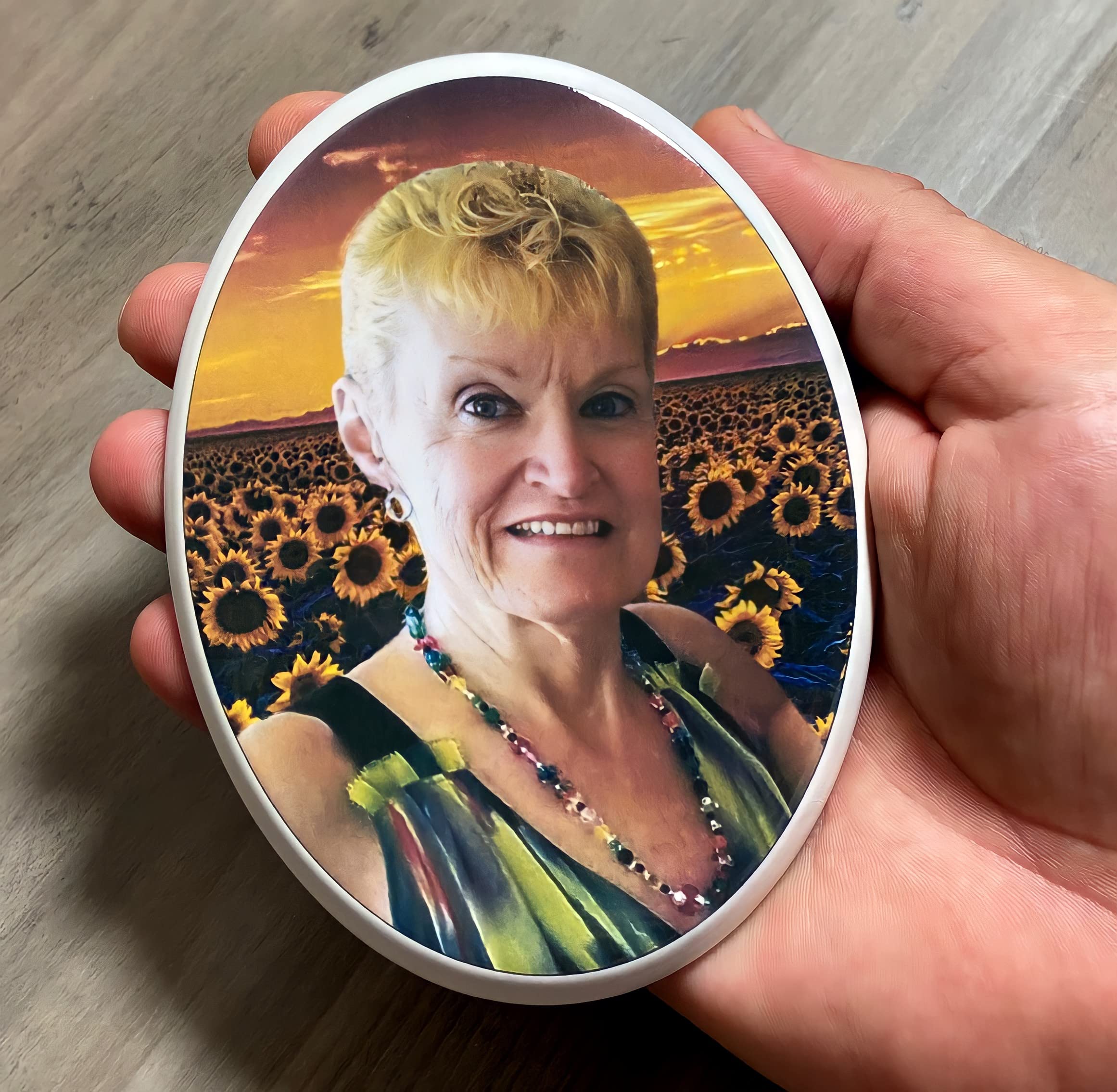 Bob's All Italian Headstone Pictures Ceramic Memorial Photo Tile Oval