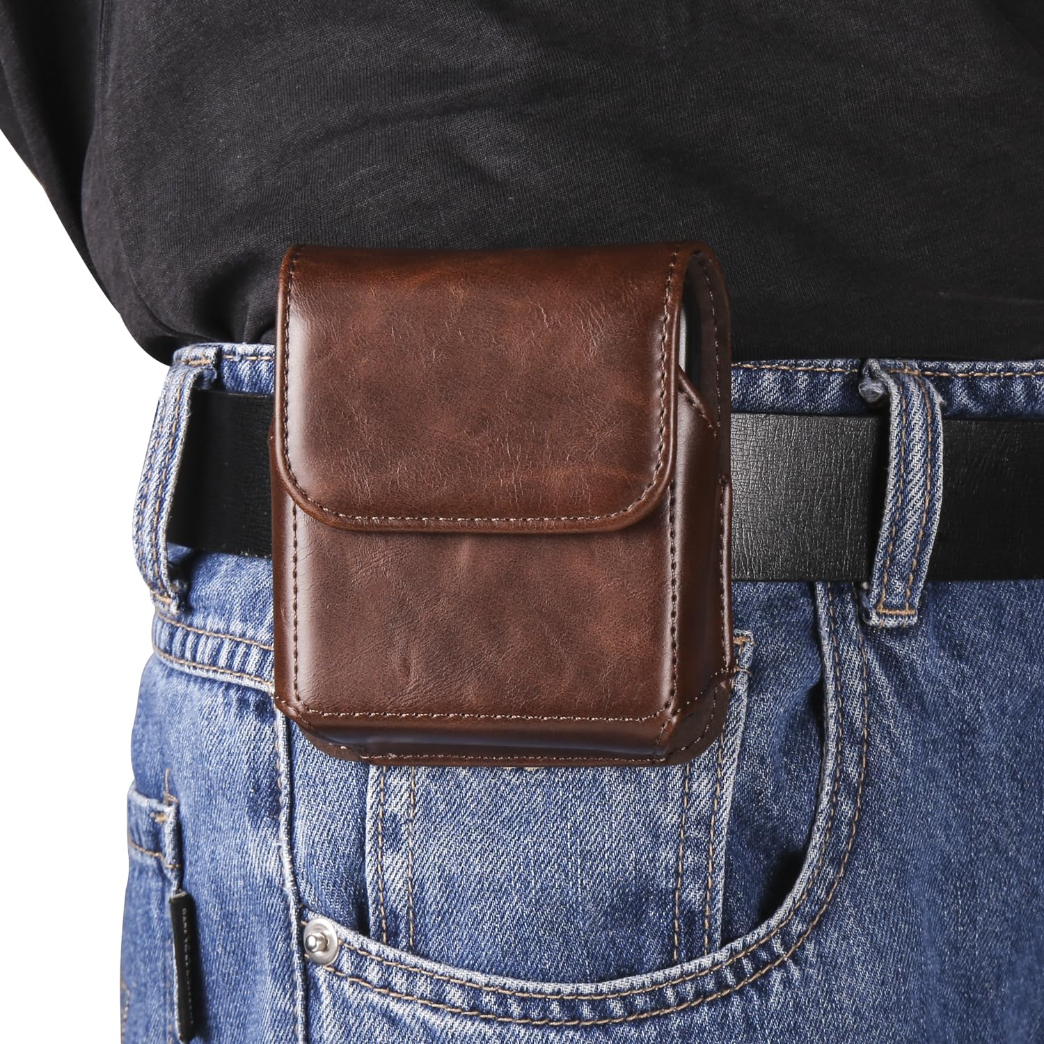 Custodia A Portafoglio In Pelle Nera Con Clip Da Cintura Per Galaxy Z Flip (Tutte Le Versioni), Huawei P50 Pocket E Motorola RAZR 40 Ultra, Chiusura Magnetica - 2