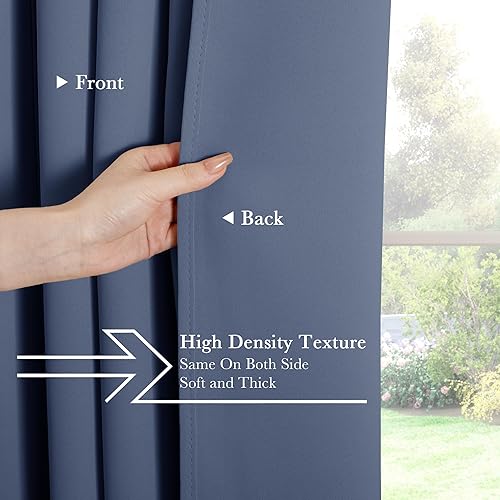 Miniatura 257 de PONY DANCE - Cortinas opacas aisladas térmicamente, set de 2 cortinas opacas con bolsillo para barra / pestaña trasera, paneles de cortinas opacas,