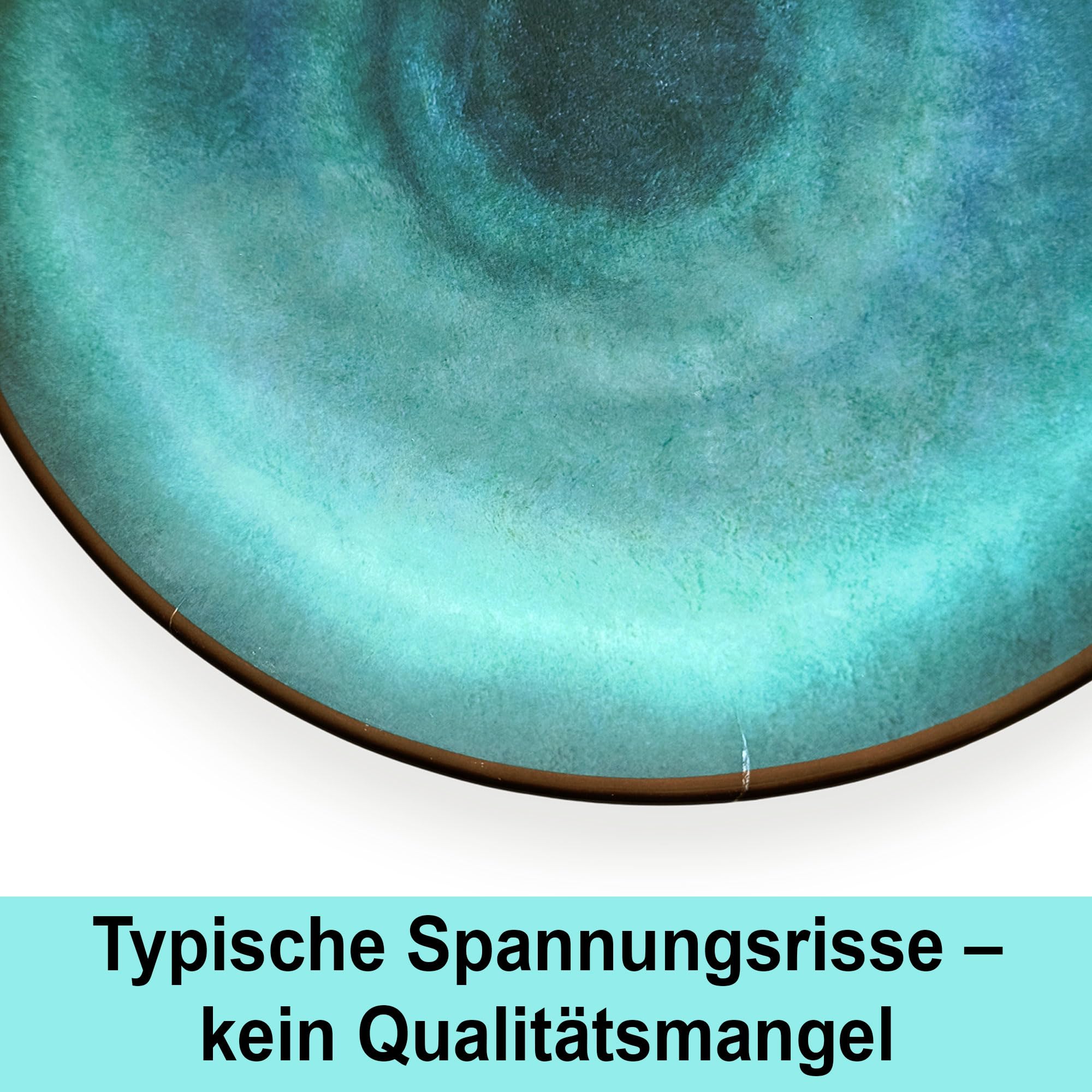 Melamin Geschirr Set Jesolo Grün für 2 Personen Steingutoptik Spülmaschinengeeignet - Essgeschirr Campingzubehör Campinggeschirr Wohnwagen Camping Festival Picknick Gartenparty
