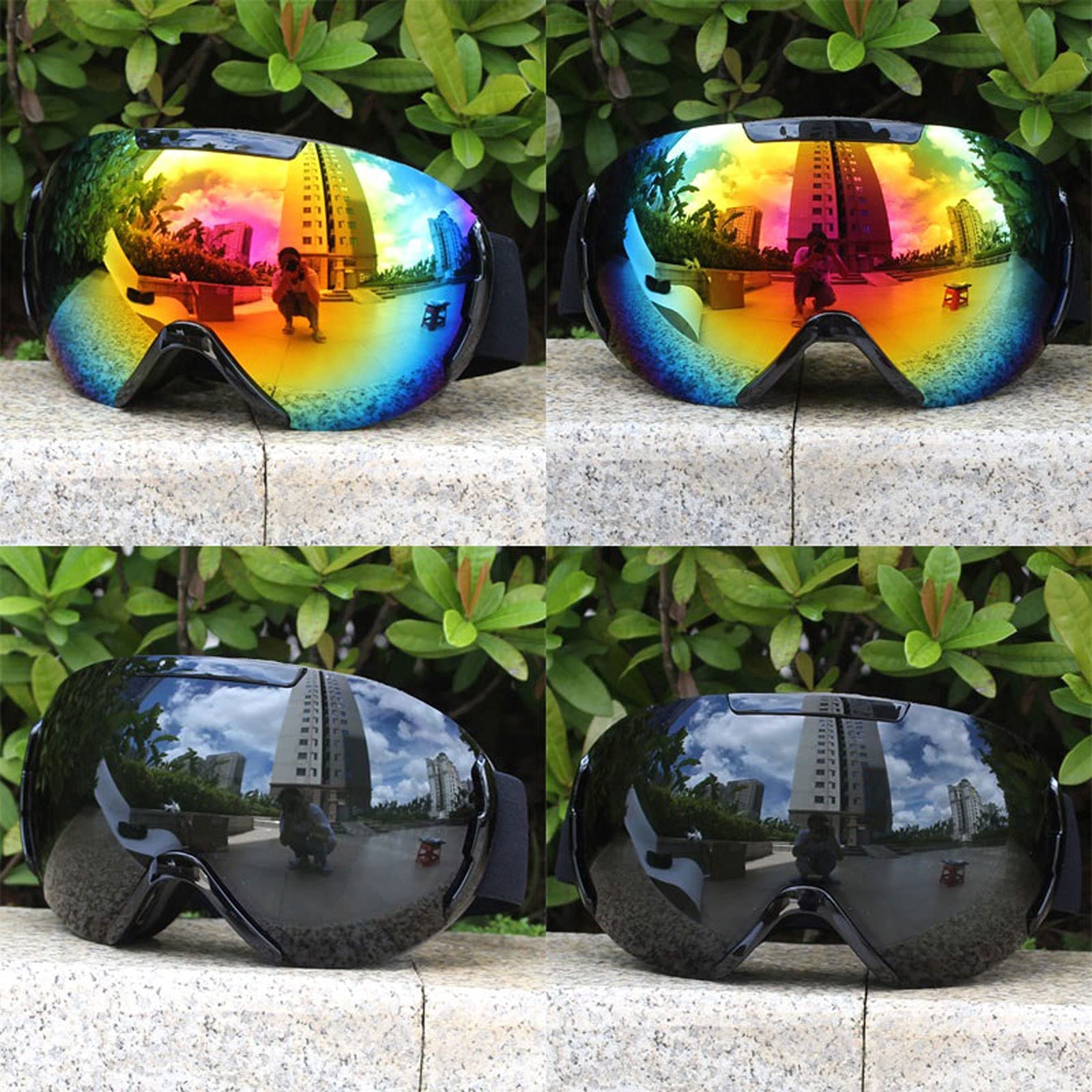 DieffematicHXJ Gogle narciarskie Mężczyźni kobiety anty-mgły podwójne warstwy narciarskie Okulary obiektywu Maska narciarska Okulary narciarstwo Snowboard Okulary Lustro Polaryzacja Gogle (Color : Gr