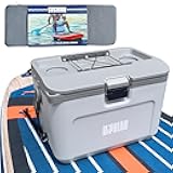 4-Layer Insulated Paddle Board Cooler Box - 60 Hours Ice Retention, Convertible Seat on Paddle Board with D-Ring, 15-Liter Rigid Kayak Cooler for Camping, Beach, Kayaking-Sup Accessories