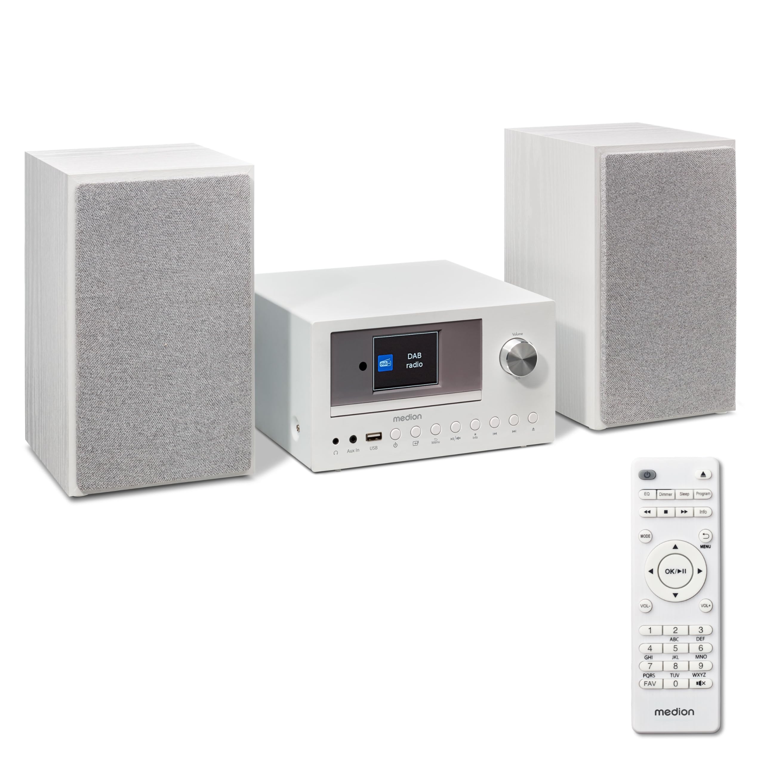 MEDION P85003 Microsystème Audio Compact (Radio Internet, Dab+, Radio FM PLL, Bluetooth, Connexion USB, AUX, 2×150 W) Blanc - Les Beatles, Paul McCartney, John Lennon, RIngo Starr, George Harrison MEDION P85003 Microsystème Audio Compact (Radio Internet, Dab+, Radio FM PLL, Bluetooth, Connexion USB, AUX, 2x150 W) Blanc