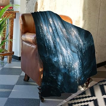 Batmerry Frozen Chandeliers Throw Blanket for Couch Sofa Bed, Glowing Ice Droplets Super Soft Warm Fuzzy Plush Blankets Decor Lightweight Cozy Travel Camping Blanket 60 x 80 IN