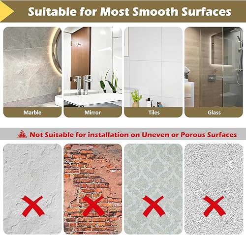 Miniatura 8 de 4 ganchos de ventosa para ducha y ventana de cristal, ganchos de succión de baño resistentes sin taladrar para toallas, abrigos, batas, lufa, níquel