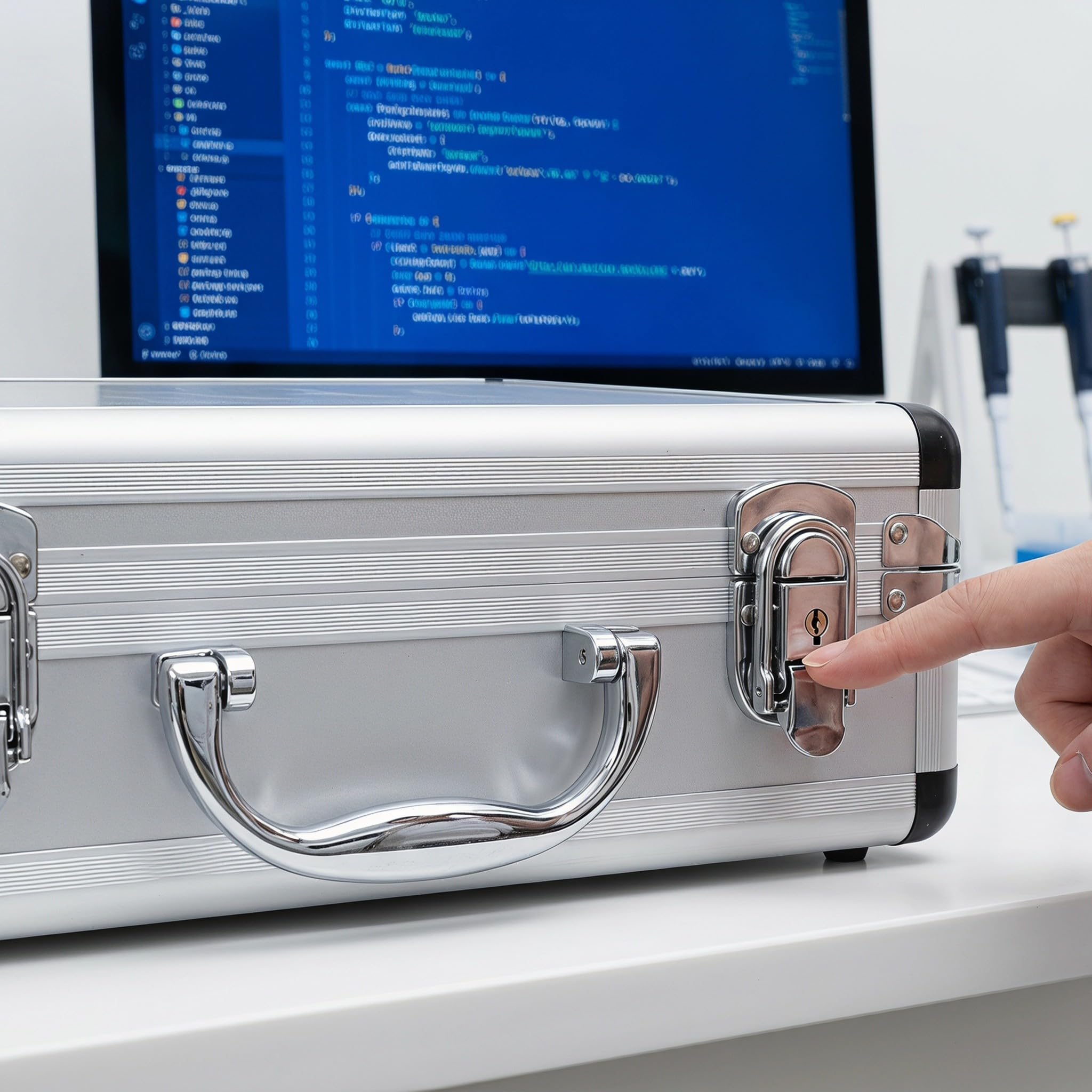 Valise à Outils sans Bavure Argentée en Alliage D'aluminium Boîte de Rangement Portable Sécurisée pour L'organisation des Outils Domestiques