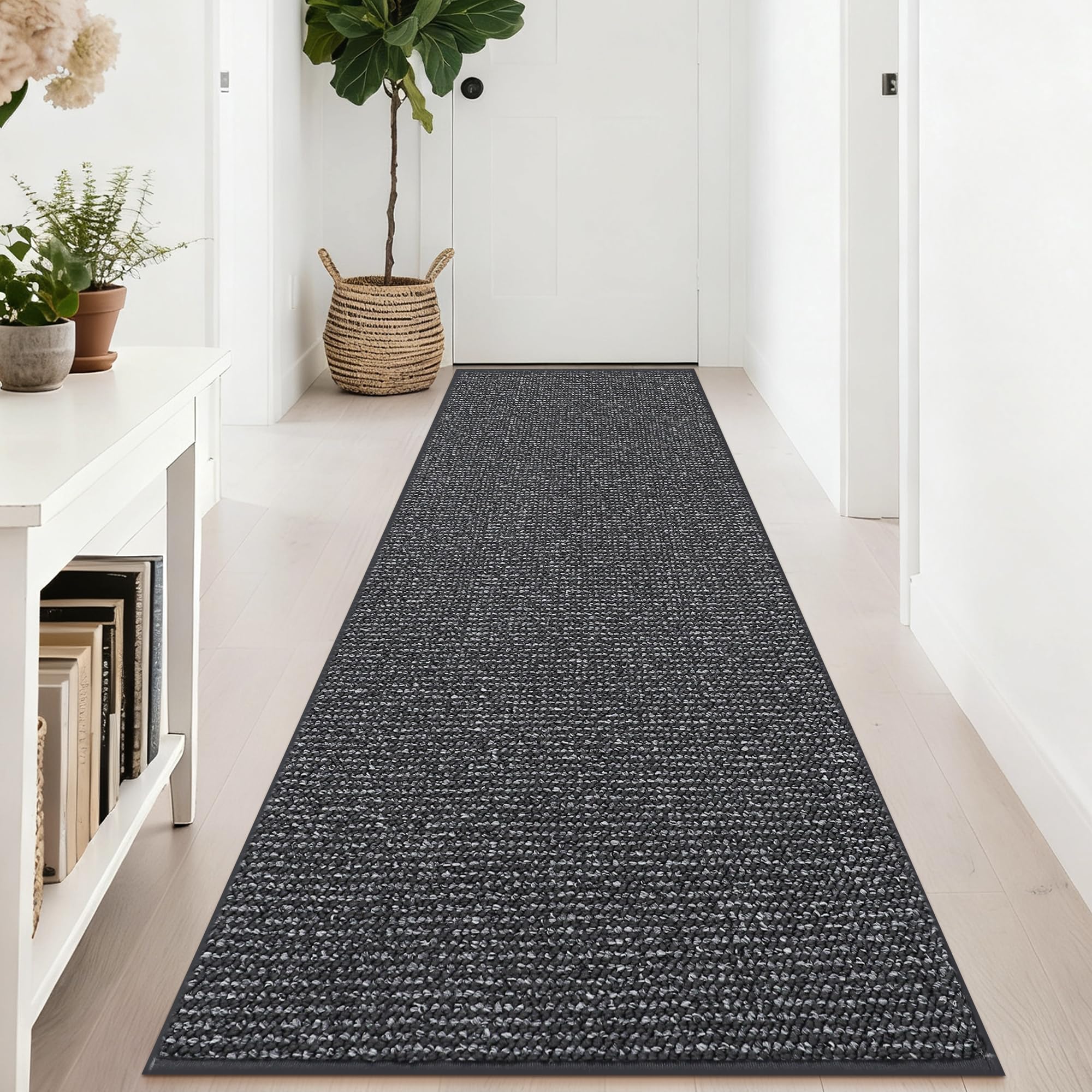 BEQHAUSE Hallway Runner Rugs 2.6x8, Hallway Rug Non-Slip Washable(Rolled-Up NO Creases), Runner Rug Absorbent Stain Resist Hall Rug Carpet Runner,