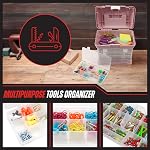 Boîte à outils portative - Organisateur de petites pièces avec tiroirs et compartiments personnalisables pour le matériel, la pêche, perles ou artisanat par Stalwart (Rose)