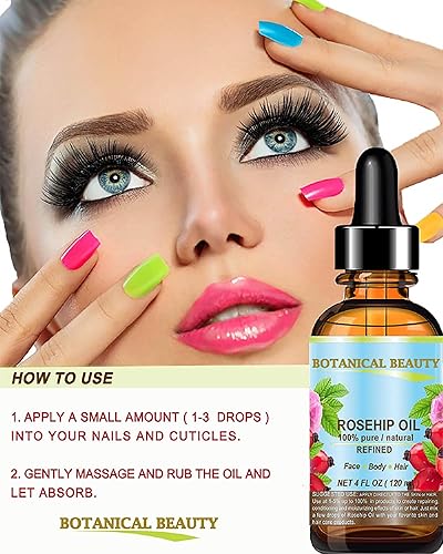 Miniatura 4 de Aceite de rosa mosqueta 100 puro  natural  refinado  sin diluir para el cuidado del rostro cuerpo cabello y uñas 1 onza líquida 30 mililitros