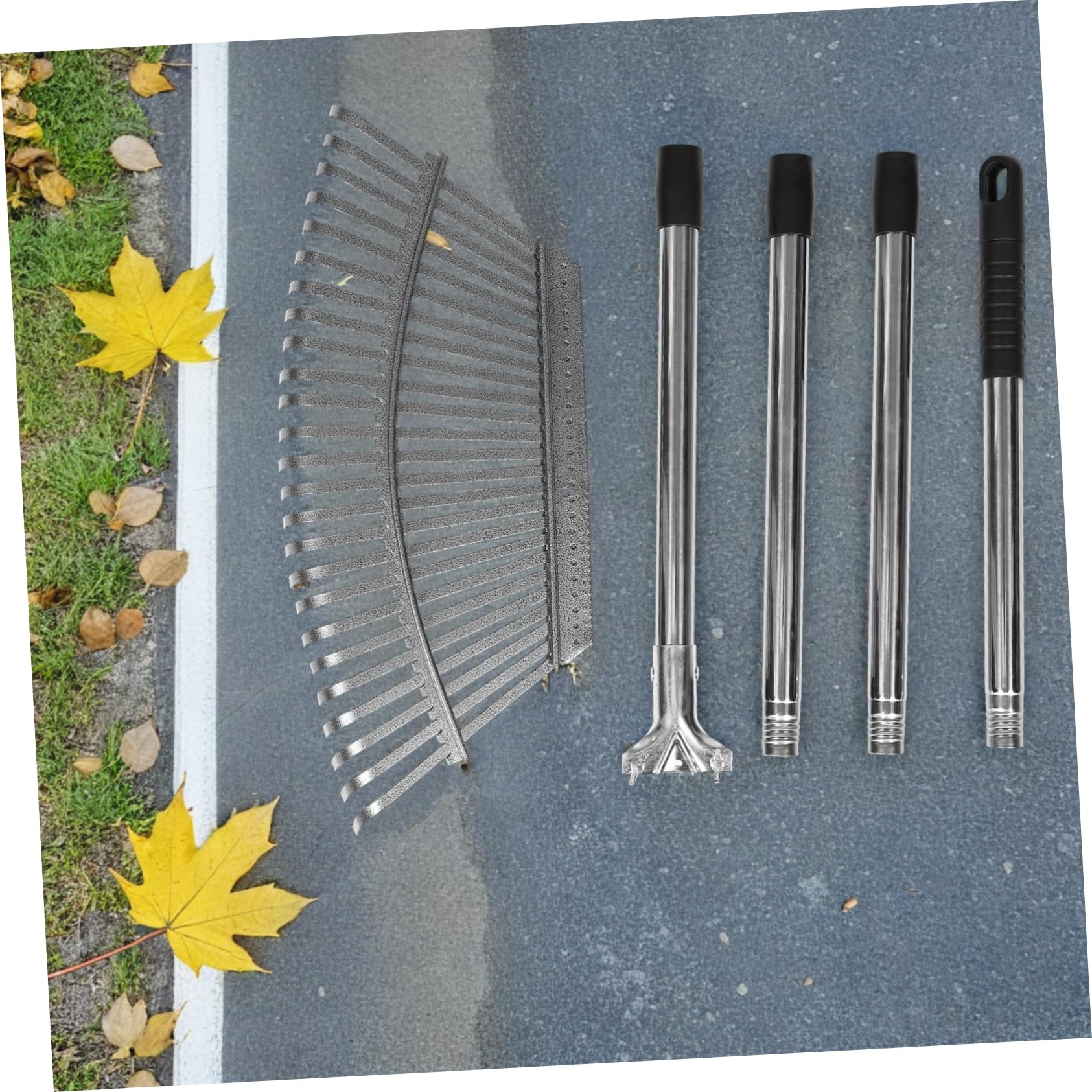 Rastrello Ad Da Giardino in Acciaio Inossidabile Rastrello Per e Foglie Denti Per Allentamento Del e Raccolta Regolabile e Compatto Per Manutenzione Del Giardino