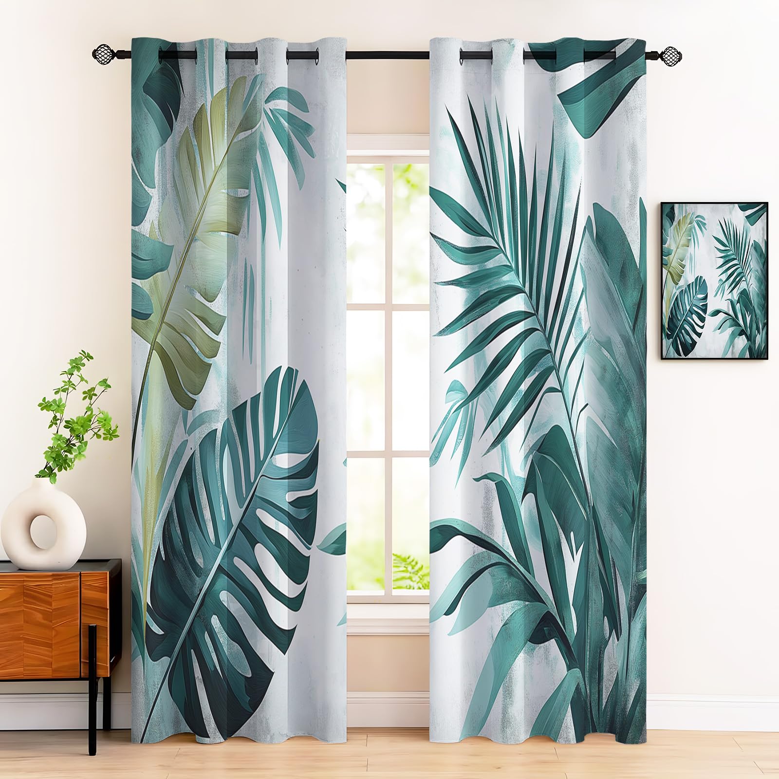 Rideau thermique turquoise opaque contre la lumière et le froid