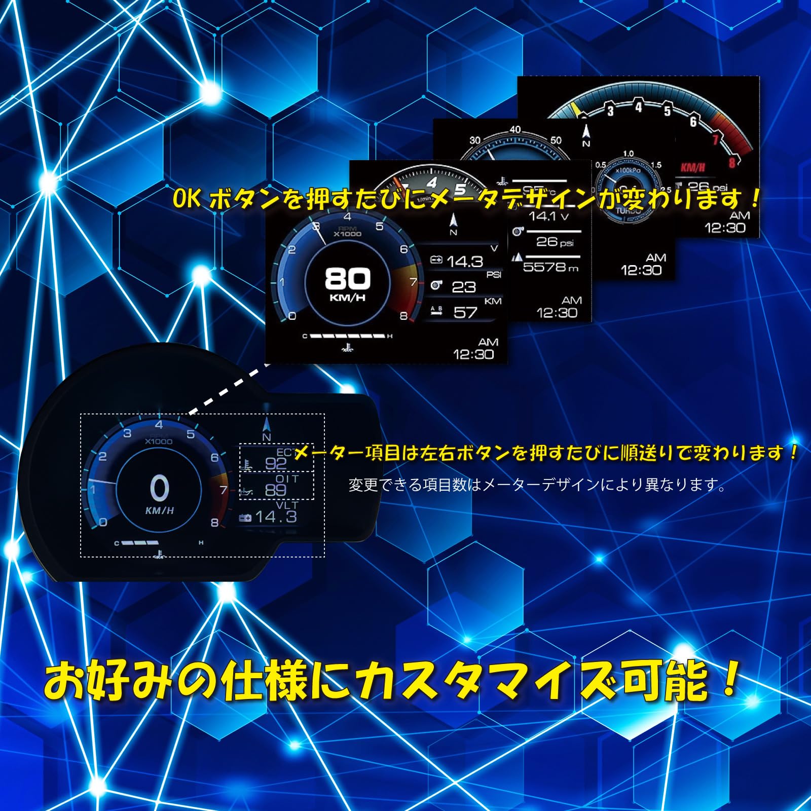 Amazon.co.jp: wiiyii HUD ヘッドアップ ディスプレイ、OBD2+GPS