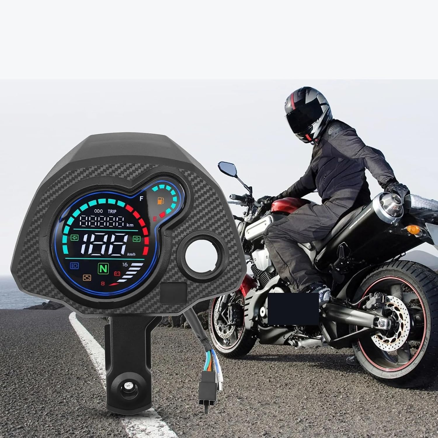 Dashboard Gauge for Navi 110 Motorcycle Instrument Assembly Tachometer Odometer with Bracket Digital Dashboard