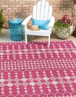 Vista 24 de Unique Loom Outdoor Trellis Collection Alfombra de área - Traliccio (10 pies x 14 pies 1 pulgada Rectangular, Verde/ Marfil)