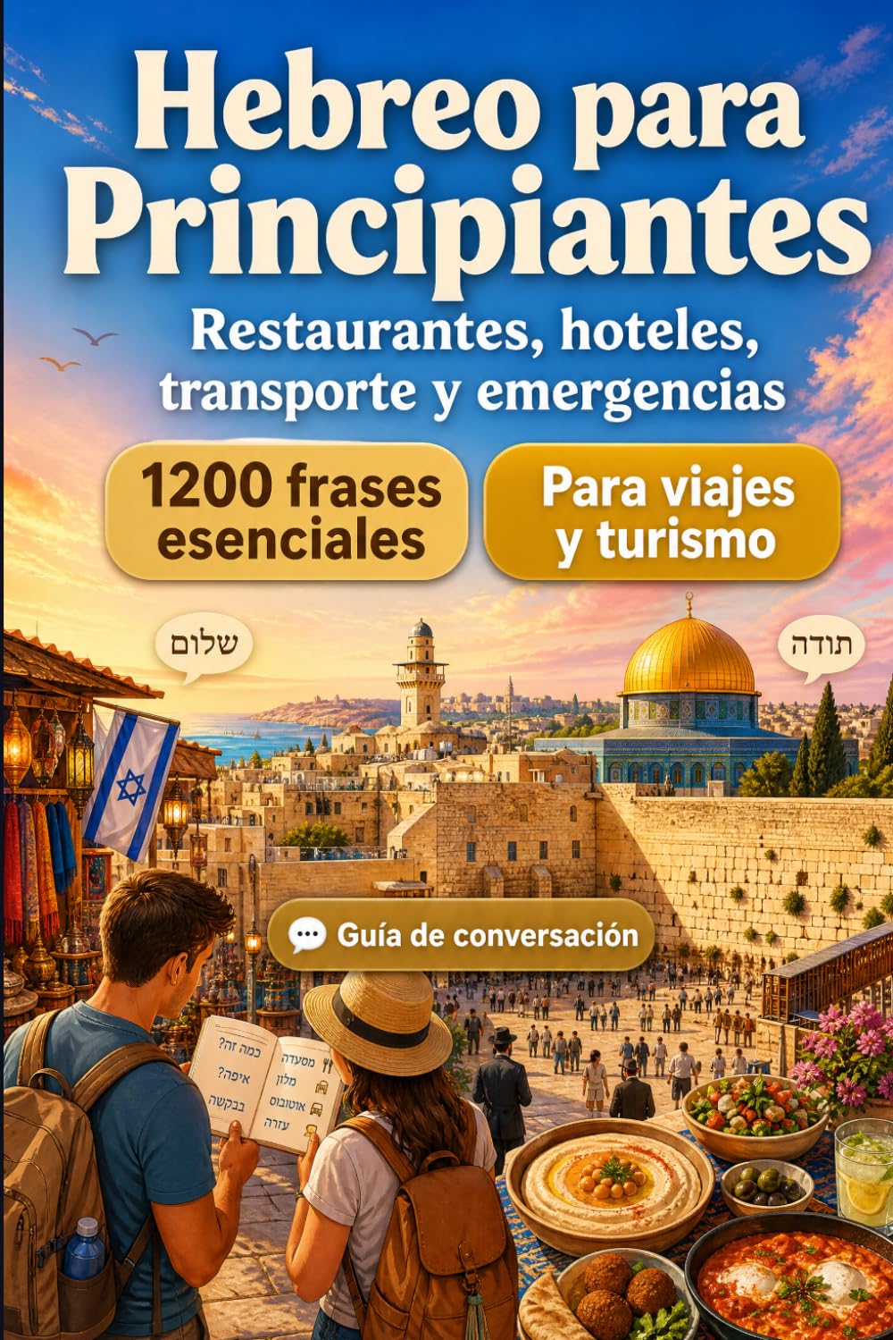 Hebreo Para Principiantes: 1200 frases esenciales en Hebreo para viajar: Guía fácil de pronunciación, conversaciones cotidianas, restaurantes, hoteles, transporte, compras, emergencias