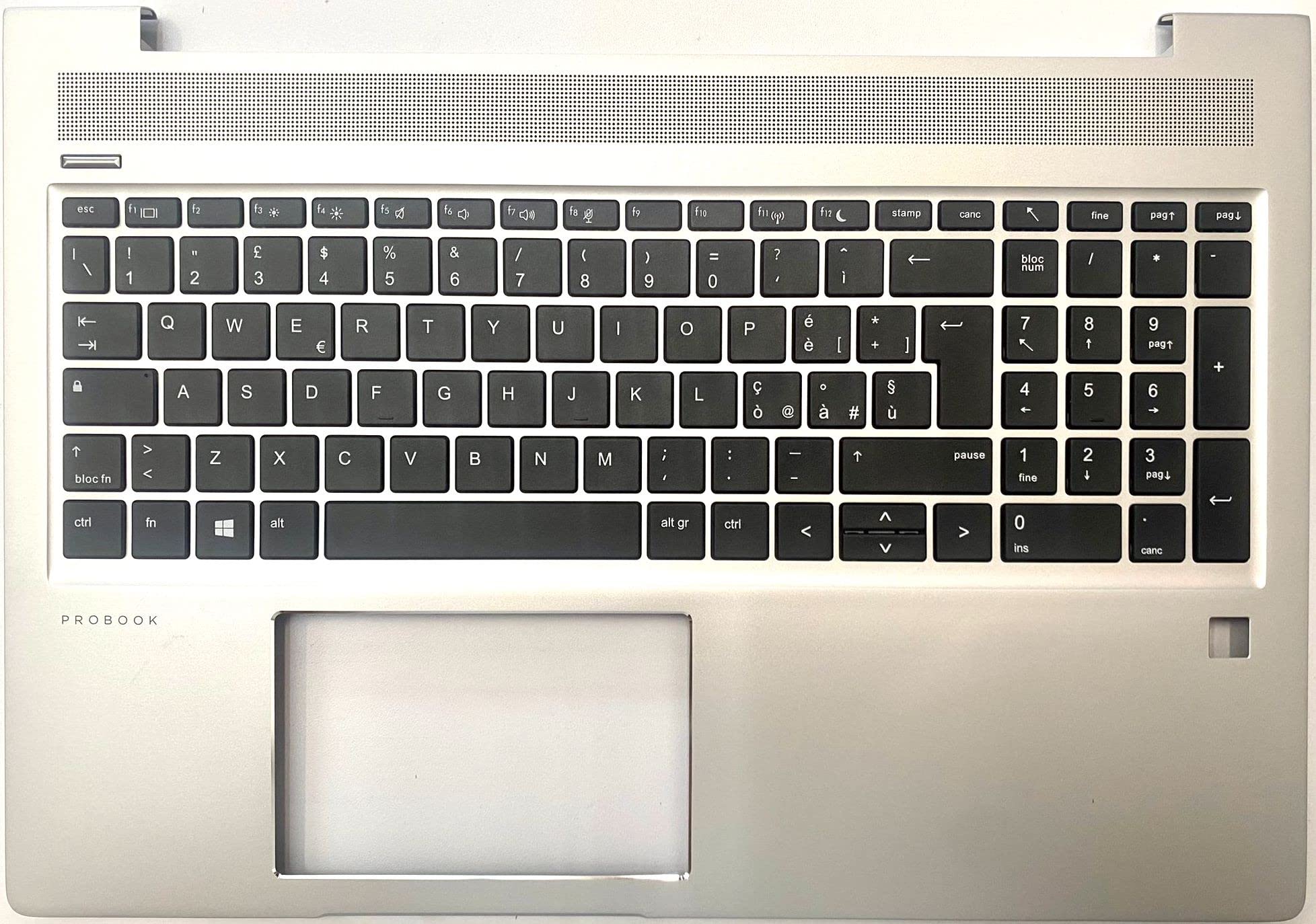 INFOELETTRONICA LO STORE DELLA CONVENIENZA E QUALITA' Tastiera Italiana TOPCASE per HP Probook 450 G7 ProBook 450 G6 Silver