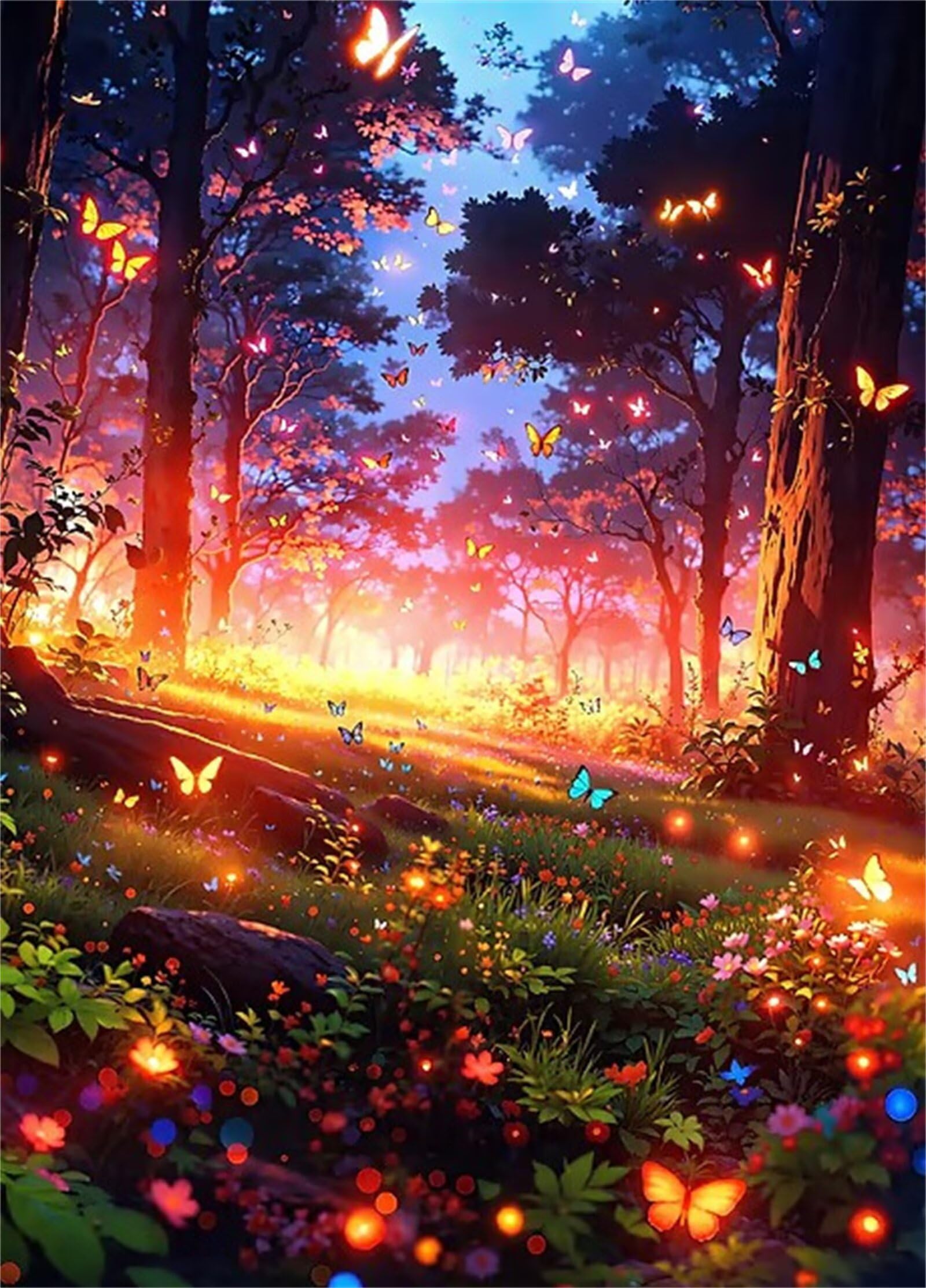 Puzzle 1000 Pezzi per Adulti,Puzzles Artistico,Farfalle fluorescenti del boschetto puzzle Fai da te Intrattenimento Creativo, puzzles Classico Regali per la casa