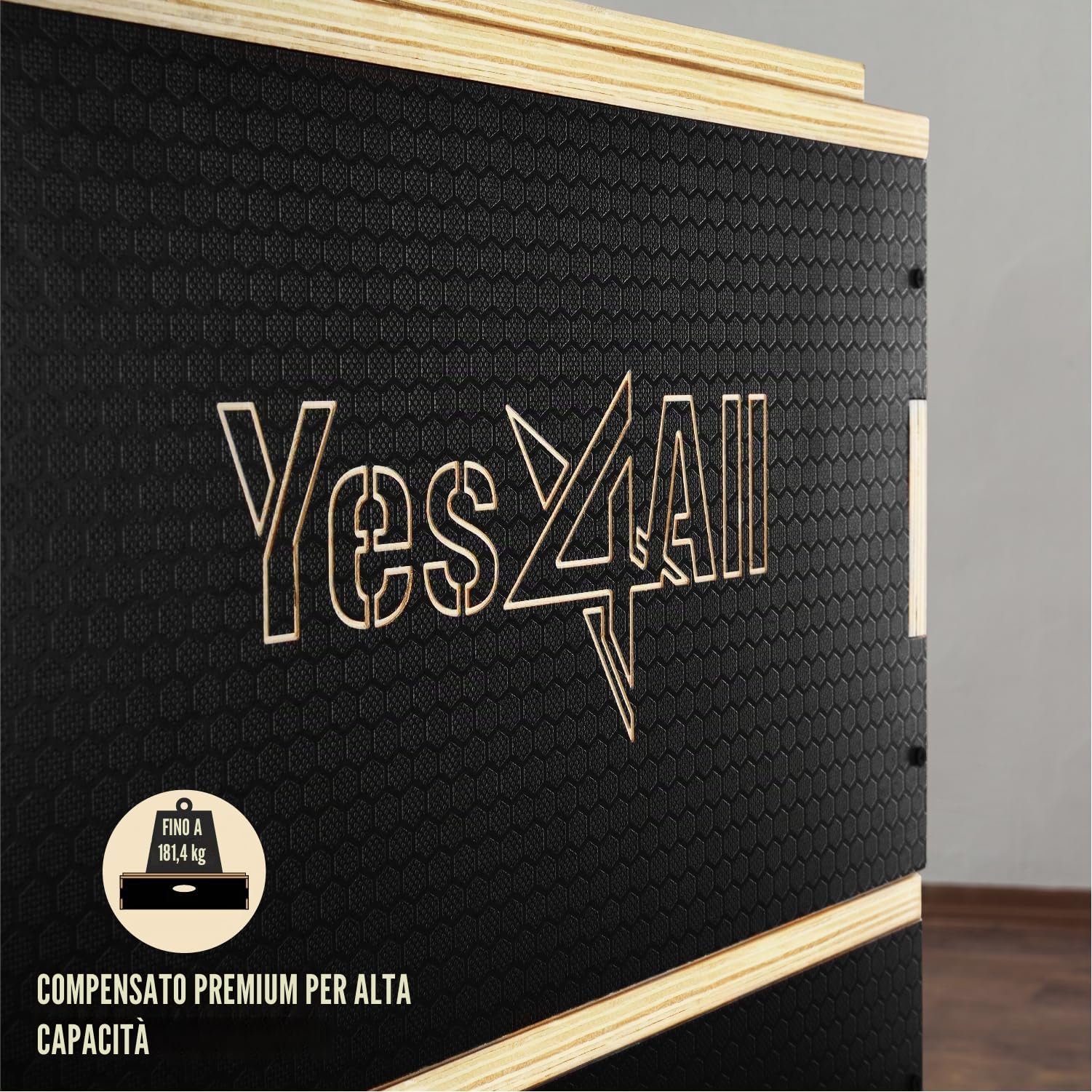 Yes4All, Box pliometrico 3 in 1 in legno, piattaforma pliometrica per allenamento di salto, jump box per esercizi e allenamento nella palestra domestica e all'aperto