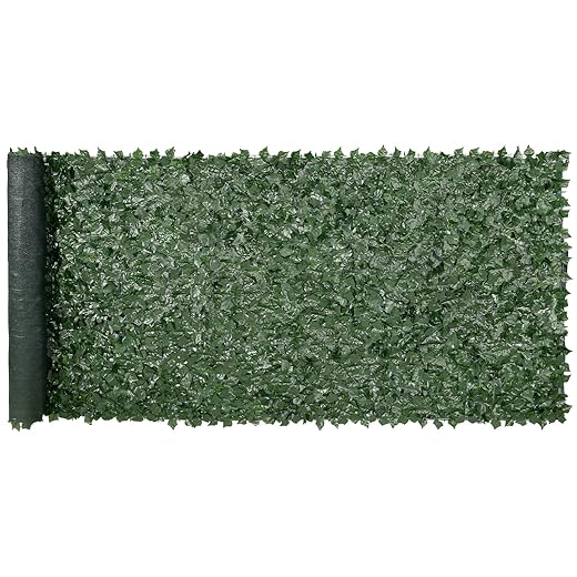 VEVOR Artificial Ivy Privacy Fence Screen, 59 x 158 in Faux Ivy Vine Leaf Hedges Fence, Greenery Privacy Fence with Mesh Cloth Backing, Green Wall Decoration for Outdoor Garden, Yard, Balcony