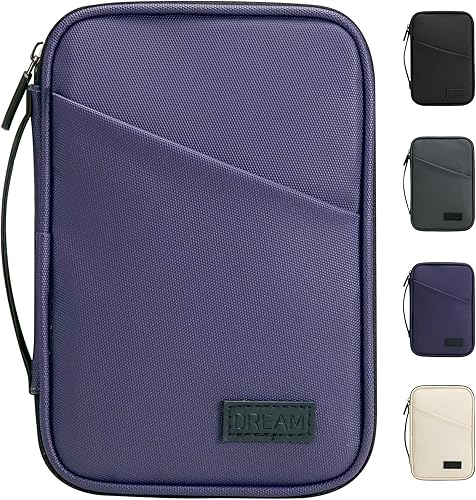 UNTIFUL Organizador de documentos de viaje, soporte para pasaporte familiar, billetera premium para mujeres y hombres, funda portátil y plegable
