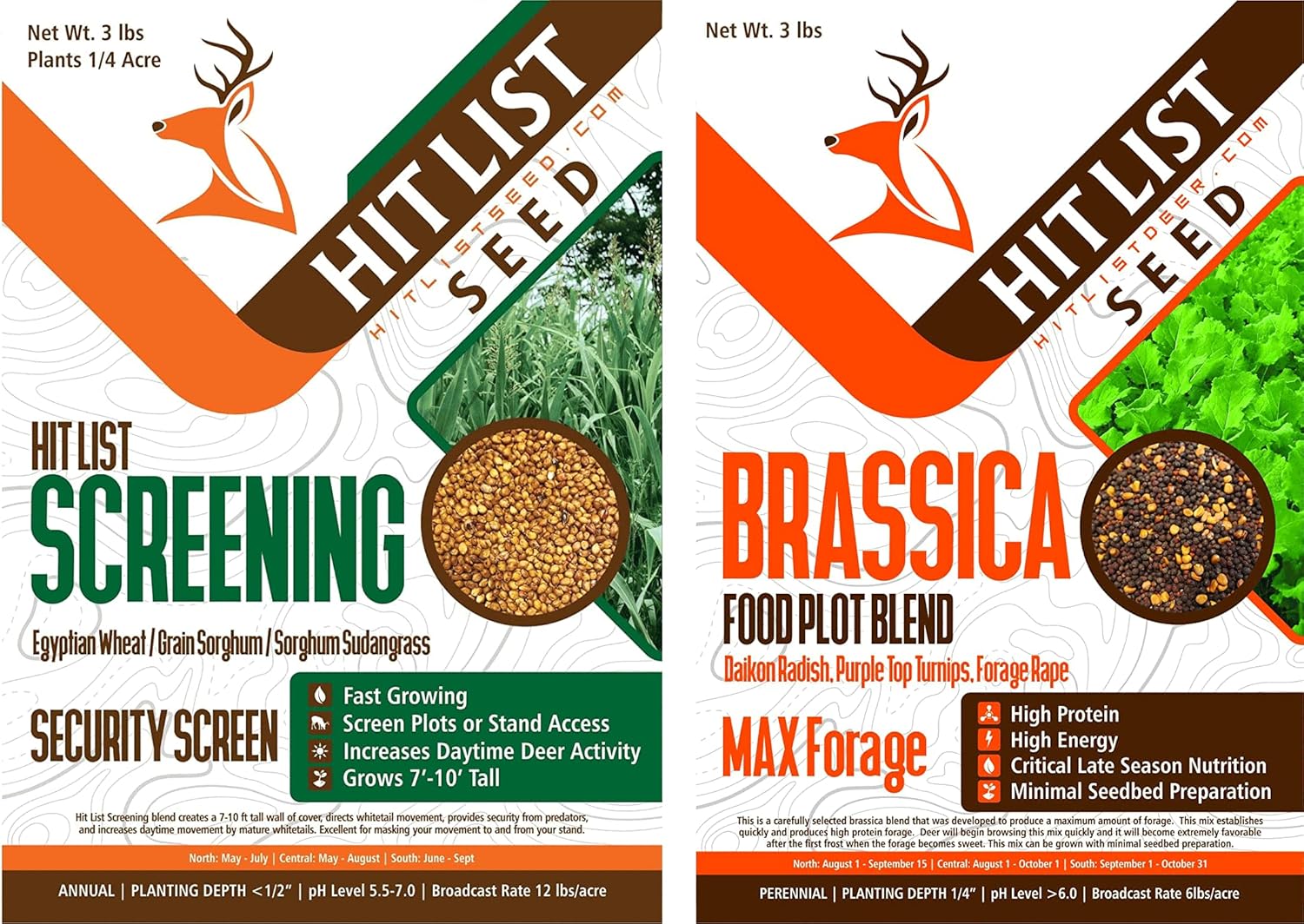 Screening Blend 1/4 Acre and Brassica Blend 1/2 Acre Bundle