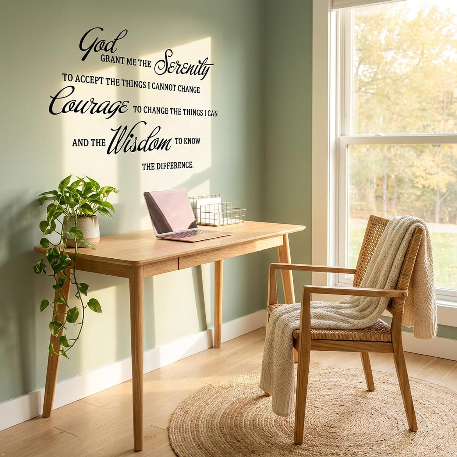 Blinggo Serenity Prayer Vinyl Lettering Wall Decal, Black, 15 x 22 inches image 2