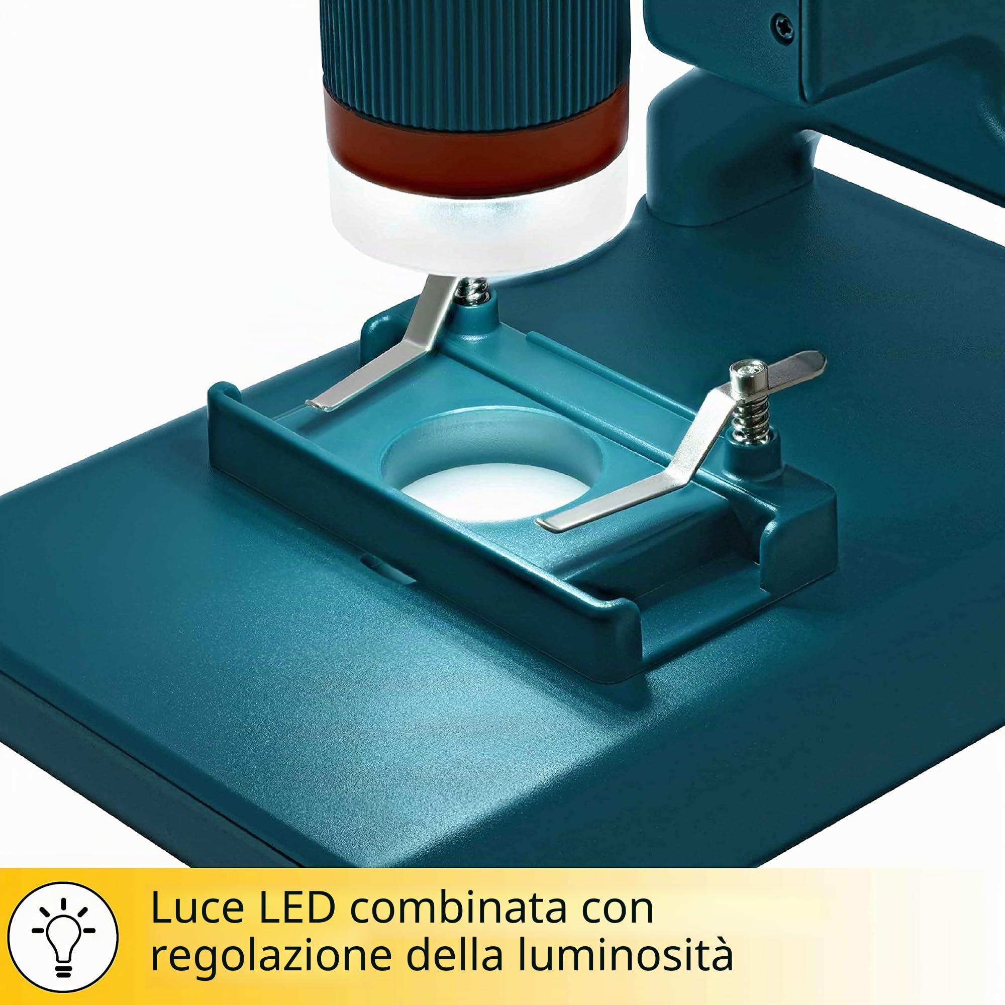 Levenhuk LabZZ DM200 Microscopio Digitale Portatile Per Ragazzi, Con Schermo LCD, Telecomando e Set Di Vetrini Preparati — Divertiti Con La Scienza