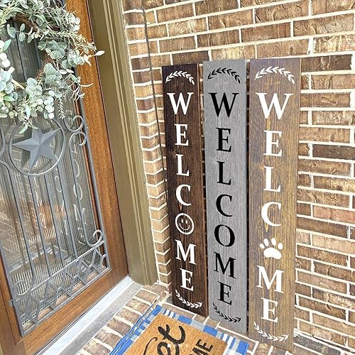 Miniatura 2 de Plantilla de bienvenida con plantillas navideñas para pintar sobre madera reutilizable, propios proyectos de bricolaje, regalos y más, plantilla de