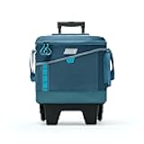 Sportflex 42-Can Wheeled Soft Cooler, Leakproof Cooler with Heavy-Duty Wheels & Expandable Pockets, Keeps Contents Cold up to 34 Hours