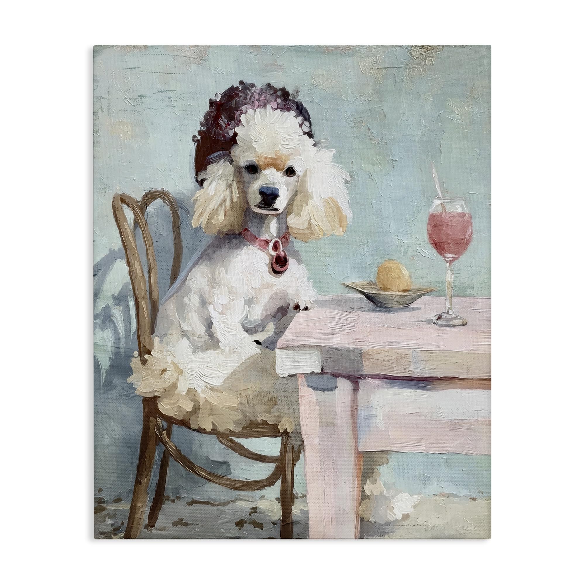 Stupell Industries Women's Chic Poodle Dining Portrait ' Who Lunch Poodle', Canvas Art, 16 X 20 Inches, Easy To Hang And Sturdy, Made In Usa, By Annabelle Hall