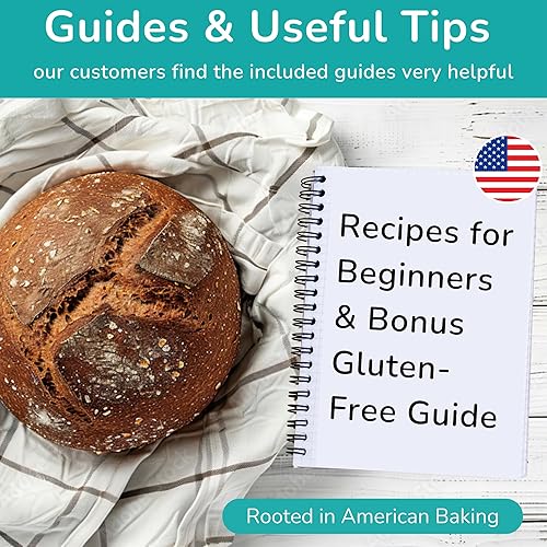 Miniatura 4 de Ameeze Tarro básico de masa madre - Kit de inicio de masa madre con banda de alimentación marcada con fecha, termómetro, raspador de tarro de masa