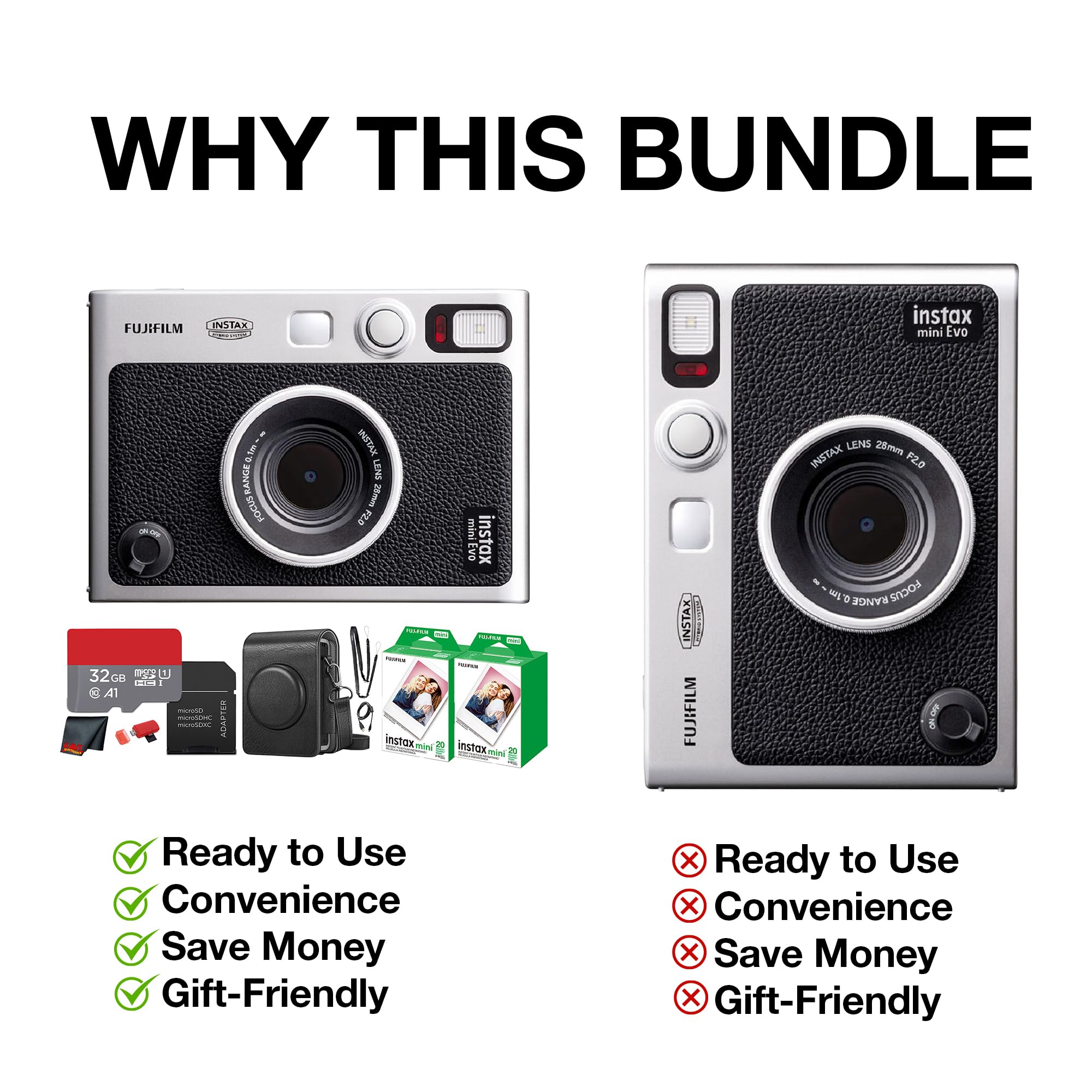 Amazon.com : Fujifilm Instax Mini EVO Hybrid Instant Camera (Black