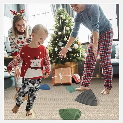 Miniatura 4 de Stepping Stones para niños, juego de 6 piezas para equilibrio con parte inferior antideslizante, coordinación de ejercicio y estabilidad