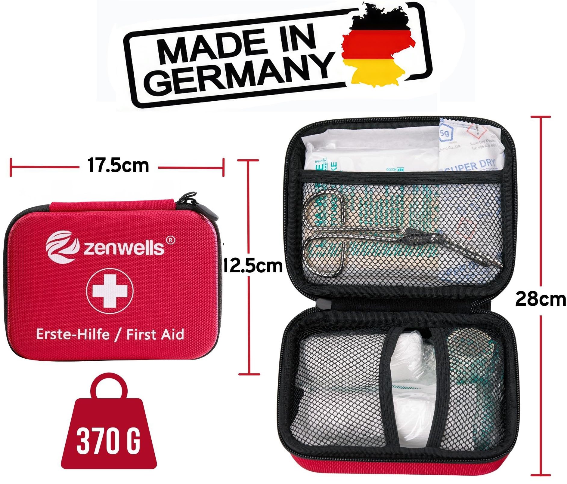 Erste-Hilfe-Set nach DIN 13167 – mit CPR Maske & Rettungsdecke – wasserdicht & kompakt – ideal für Outdoor, Reise & Alltag