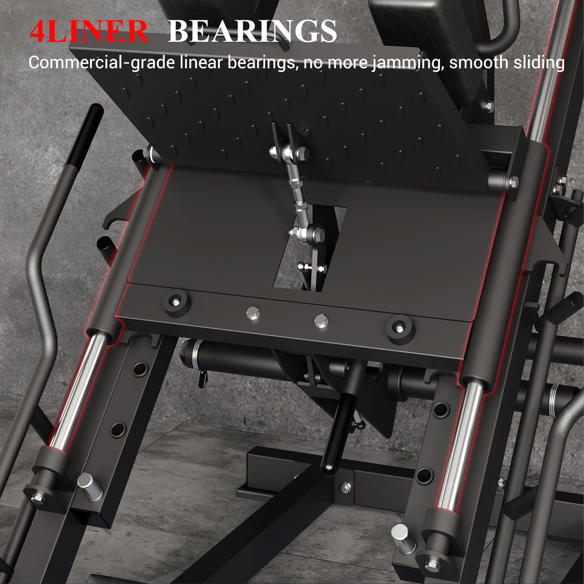 Hack Squat Leg Press Machine for Home Gym with Liner Bearing, 45-Degree Hack Squat Machine with Weight Storage for Lower Body Strength Training