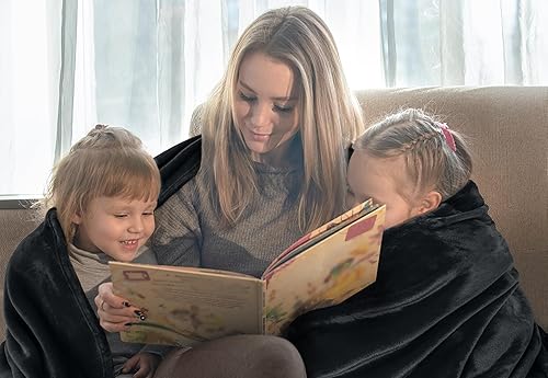 Miniatura 8 de Utopia Bedding Manta de forro polar, tamaño King, color negro, 10.58 ozm, manta de cama de lujo, antiestática, mullida, suave, de microfibra (90 x