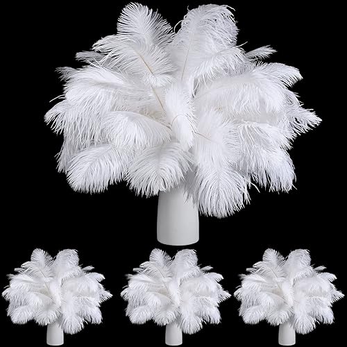 90 plumas de avestruz naturales para centros de mesa de 12-14 pulgadas, 10-12 pulgadas, plumas de jarrón de 8 a 10 pulgadas, decoración alta para