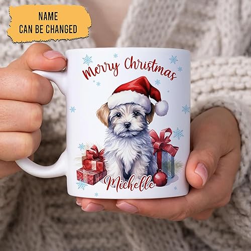 Vista 31 de Hyturtle Regalos personalizados para amantes de las ardillas, con sombrero de Papá Noel, taza de café de cerámica con nombre personalizado, taza