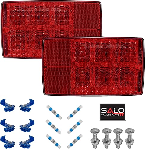 Luces LED para caja, sumergibles de 6 pulgadas, clasificación DOT, multifunción para remolques y barcos, color rojo, conjuntos de luz