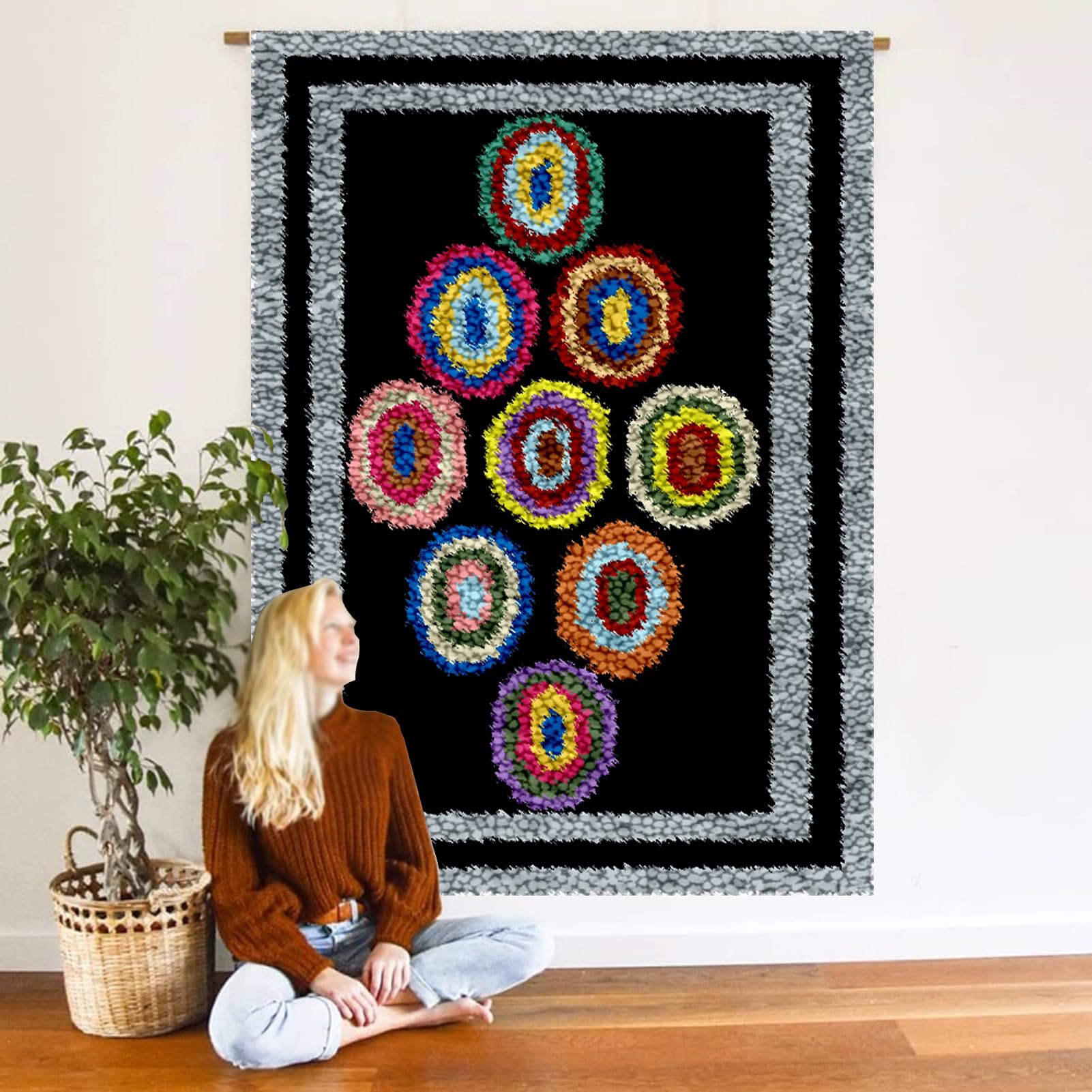 140 x 160 cm zestawy dywanów z haczykiem zatrzaskowym, zestaw do produkcji dywaników, zestawy do haftu krzyżykowego, zestaw do robienia gobelinów, zestaw 3D z haczykiem do haftu ręcznego wykonania