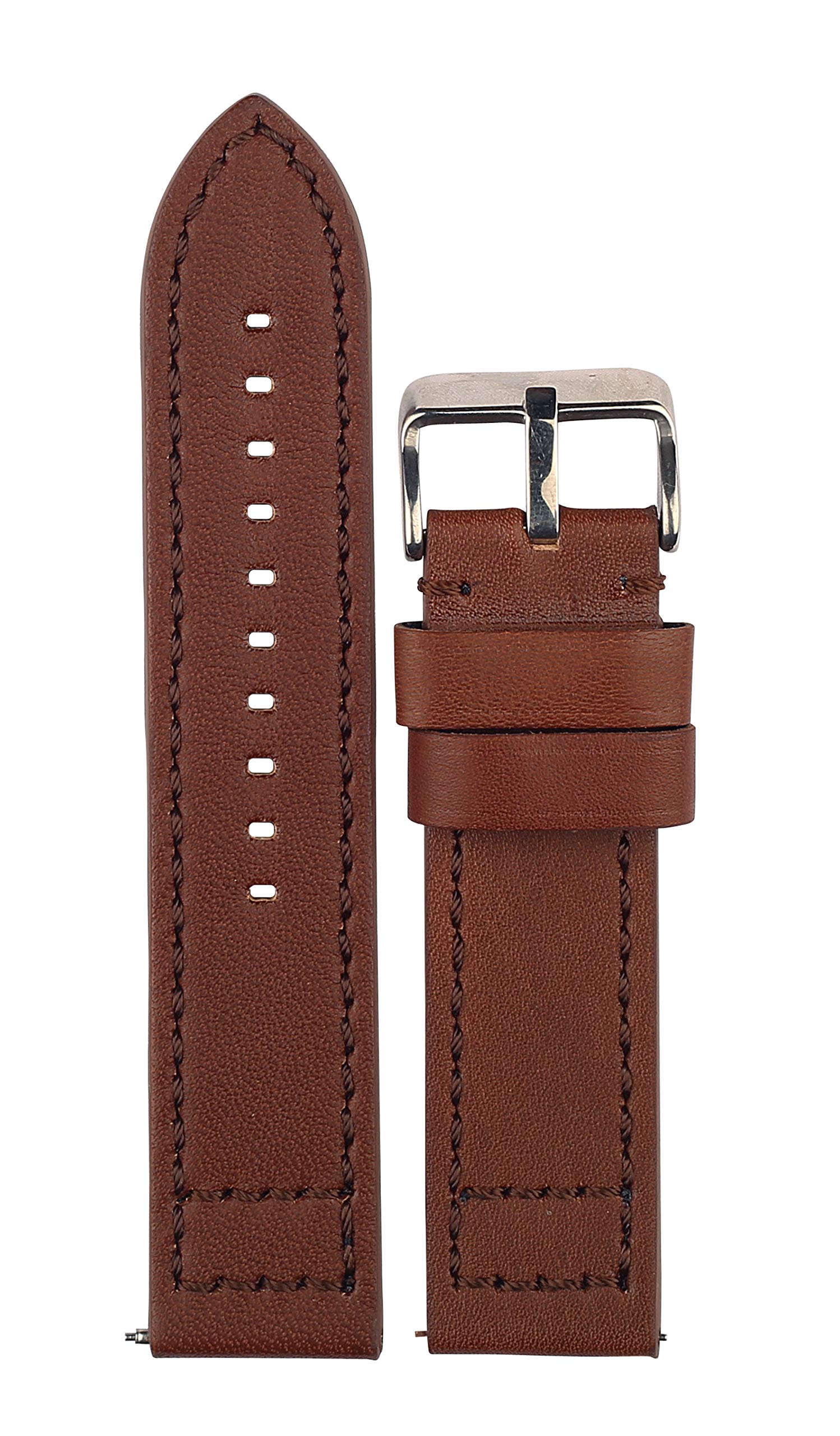 EXOR CHQ M BROWN Colour leather watch strap 22MM With CUT EDGE finish of Genuine watch Leather strap/band for men and women (B08MV7MC6B) Amazon Price History, Amazon Price Tracker