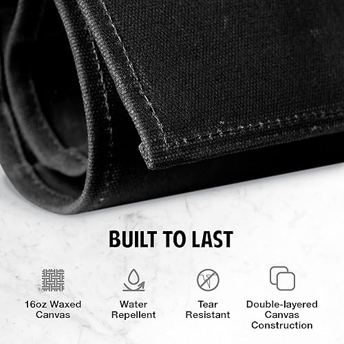 Miniatura 10 de Hudson Durable Goods Rollo de 8 cuchillos de bolsillo, 22 pulgadas de ancho x 17 pulgadas de alto, funda de transporte de lona encerada para