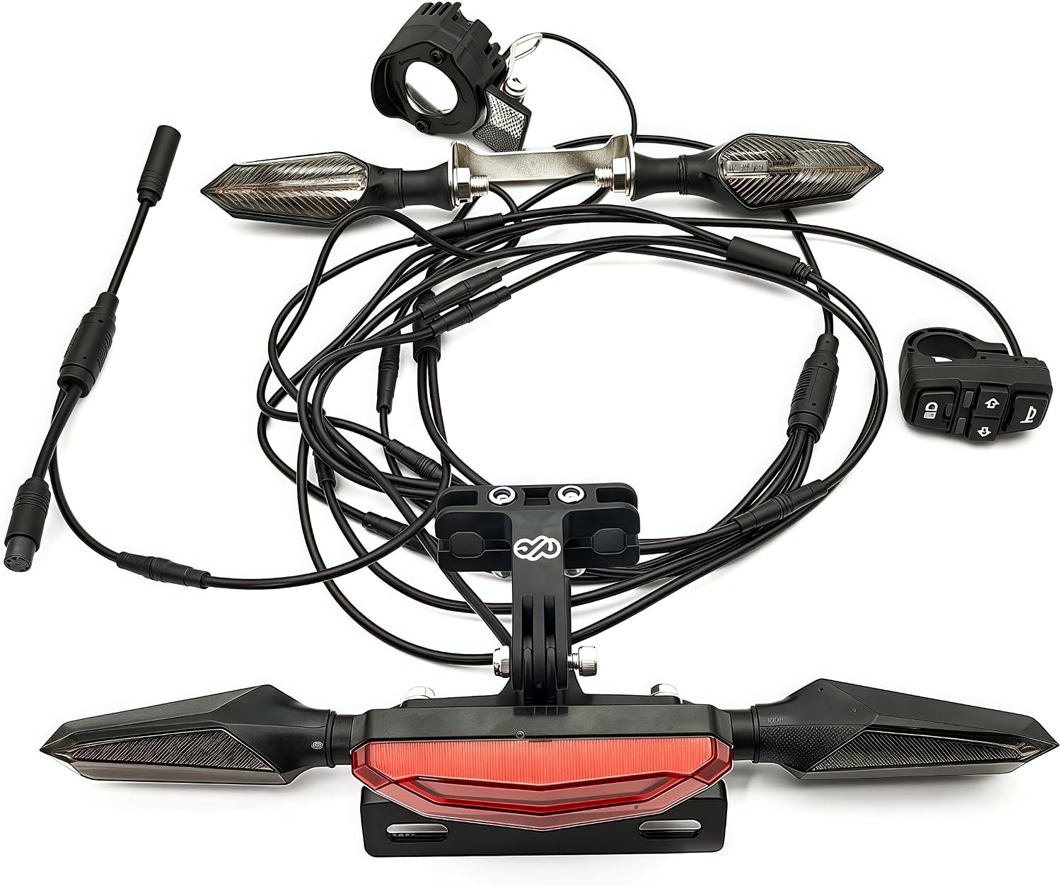 36V 48V 52V Ebike Tricycle Light Kit, Front and Rear Flashing Turn Brake Signals, Waterproof Cable, Compatible with Bafang BBS01B BBS02B HD UART Mid-Drive Motor