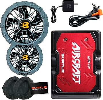 扇風機・サーキュレーター BURTLE AC09-1 FAN UNIT & Li-ion BATTERY Amazon.co.jp: Bartle 2025 Fan Battery Set AC09 AC09-1 AC09-2