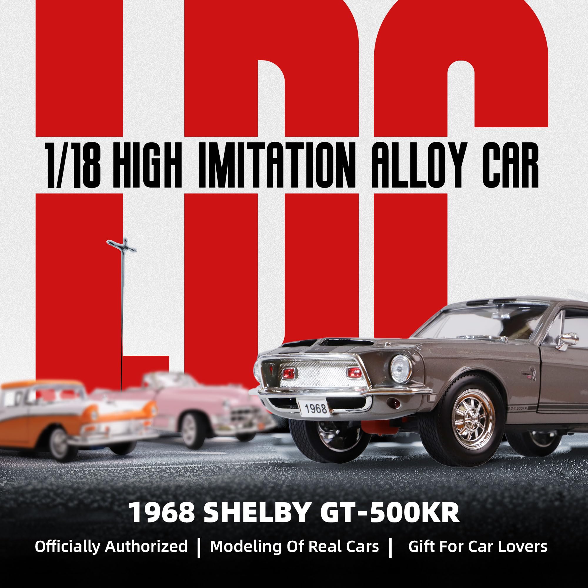 Amazon.com: LUCKY DIE CAST 1968 Ford Shelby Cobra GT-500KR 1:18